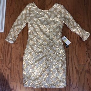 Gold cocktail dress